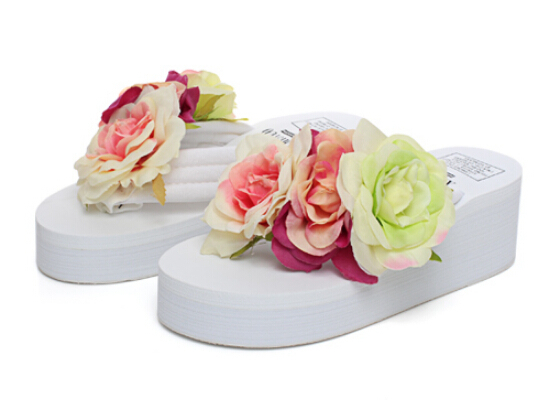Sandalo ciabatte donna donna ciabatte infradito bianco fiori zeppa Sandalo donna ciabatte donna Sandalo donna ciabatte infradito bianco fiori zeppa 848aa4