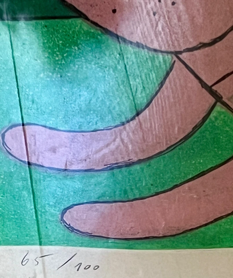 Litografía artística firmada por Guillaume Corneille Femme et L'Oiseau D'Ete 1981 Foto 3 de 4