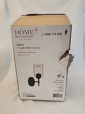 Living space with the Home Decorators Collection Ayelen 1-Light Matte Black