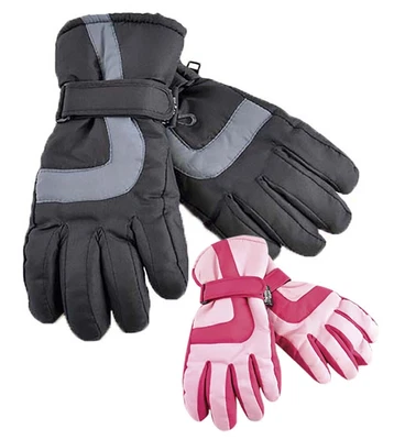 THINSULATE - Childrens Kids Boys Thermal 3M 40g Waterproof Black Ski Gloves