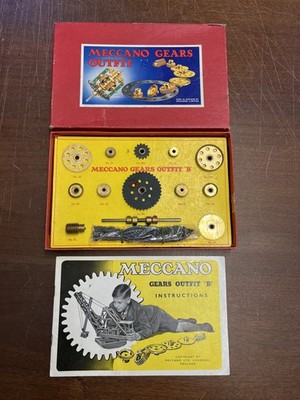 Vintage Meccano Gears Outfit B from 1956, 100% Complete in Original Box