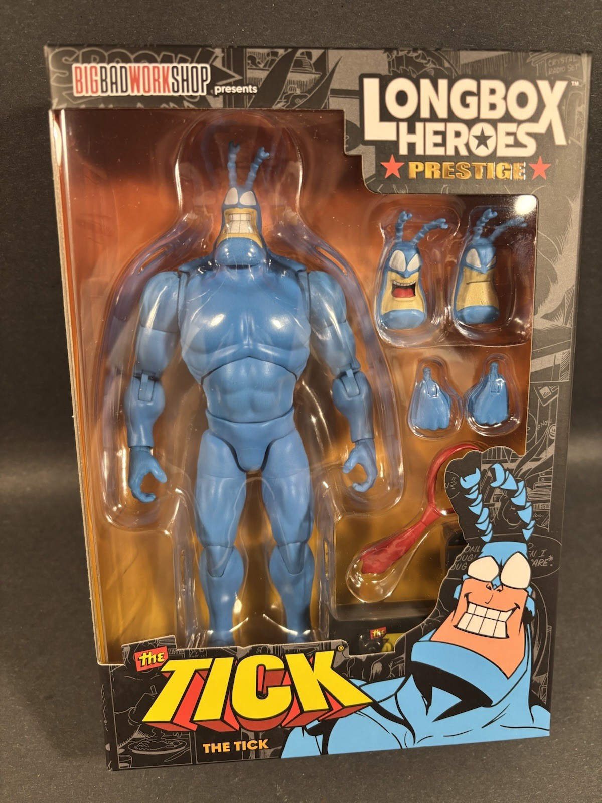 LONGBOX HEROES & BIG BAD WORKSHOP PRESTIGE SERIES NO. 1 THE TICK 7" FIGURE RARE