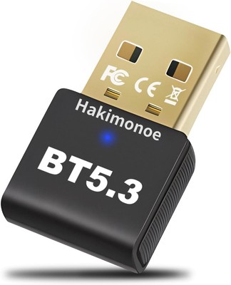 USB Bluetooth 5.3 Adapter for PC, Wireless Dongle Laptop Desktop Black 