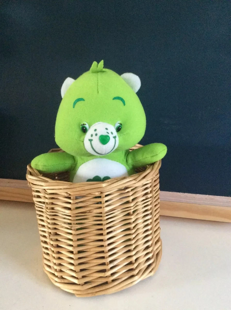 Peluche ours NOUNOURS bleu ciel brodé papillon rose vert 30 cm - S