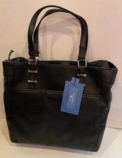 NWT~Simply Vera Vera Wang Faux Leather Black Tote Shoulder Bag