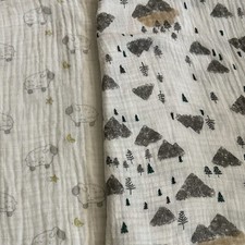 Aden  Anis Muslin Large Swaddle Blanket Sheep/Brown Mountains