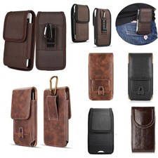 Vertical Cell Phone Belt Clip Holster Pouch Buckle Wallet Case Card Holder Cover