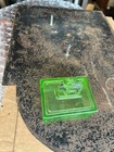 Old VTG Uranium Glass Elephant Powder Jar / Trinket Box – Satin Green UV Glow — photo 8