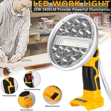 Portable LED Work Light for Dewalt 20V Lithium Battery 30W 2000LM LED Flashlight