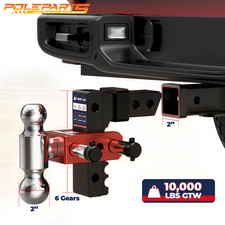 2 Receiver 6 Drop Tow Hitch Adjustable Dual Ball Mount Trailer Hitch 10000lbs