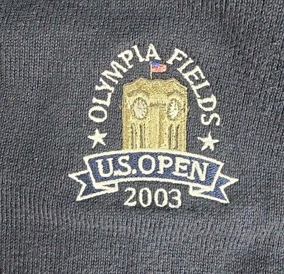 US Open 2003 Olympia Fields V NECK BLUE GOLF VEST SLANZENGER MEN'S 2XL VINTAGE