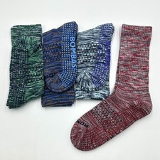 4 Pairs BOMBAS Women's Cushion Gripper Calf socks Honeycomb Size M 4 Colors Mix