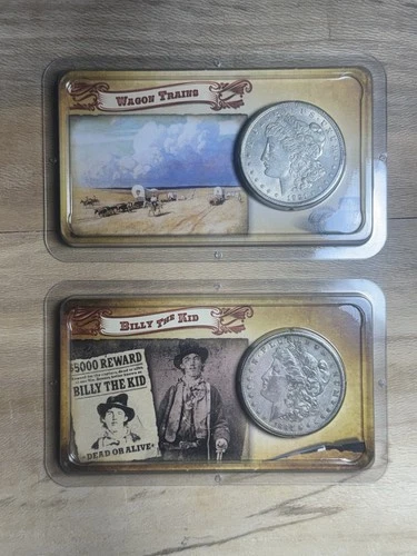 1884-O & 1921-P Morgan Silver Dollar Littleton Coin Co. Wild West Set