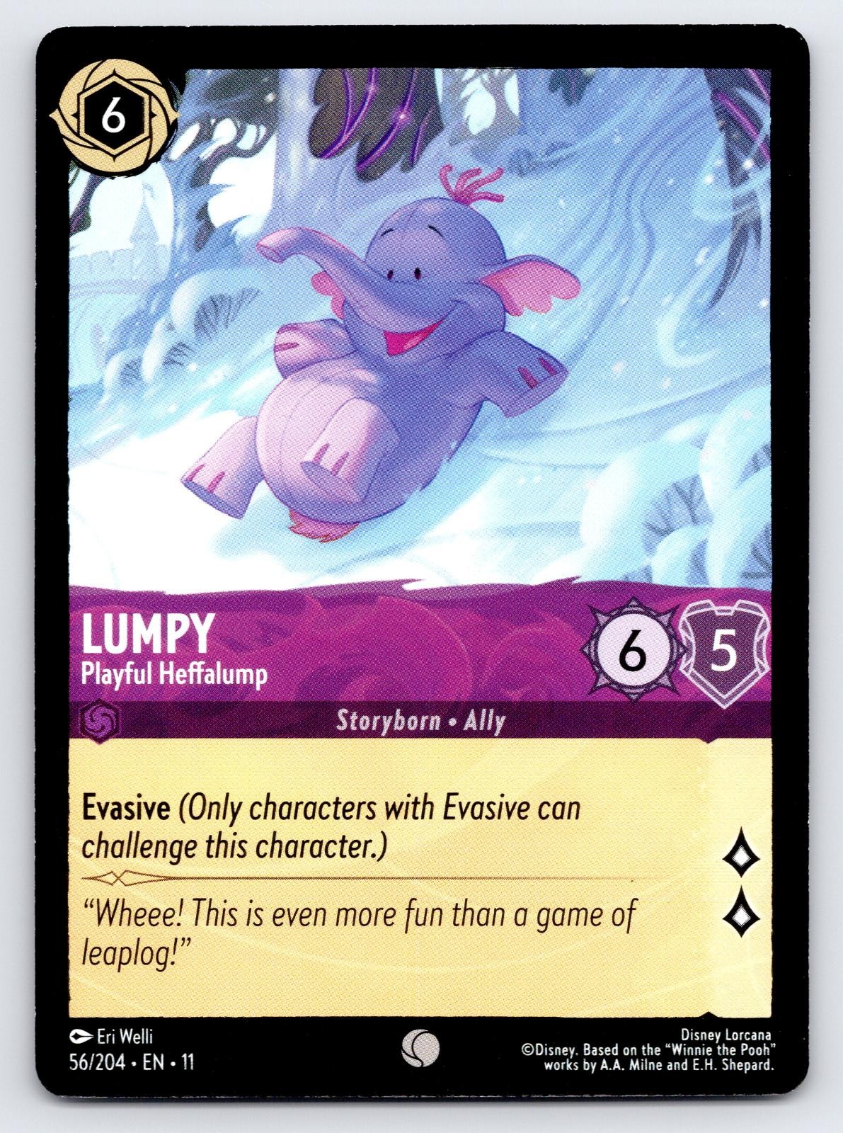 Lumpy - Playful Heffalump 56/204 Common Winterspell Lorcana Near Mint