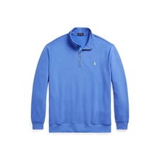 POLO RALPH LAUREN Summer Blue Sweater 1/4 Zip Cotton Mock Neck Pullover 2XLT