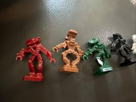 Lego Mini Bionicle Set Of 5 Red Brown Green Black White