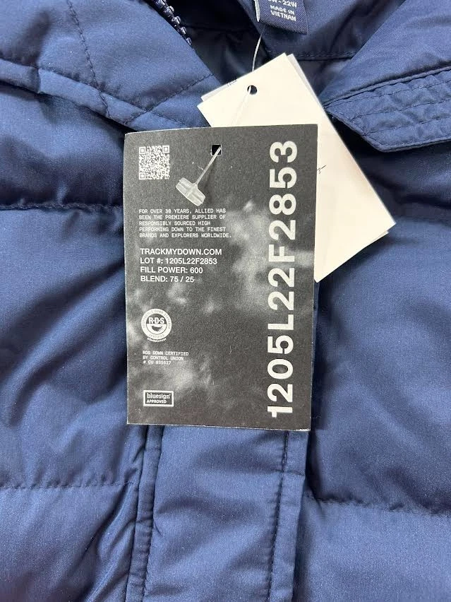 Abrigo Lands End Mujer XXL 600 Plumón de Ganso Gorpcore Invierno Azul Marino Foto 2 de 4