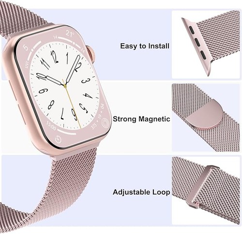 Confezione 3 Cinturino Metallo Rete Compatibile Con Cinturino Apple Watch 38mm 40mm - Foto 3 di 5
