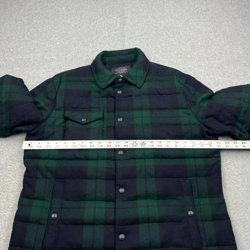 Polo Ralph Lauren Jacket Mens Large Black Watch Plaid Wool Down Filled Puffer image 6