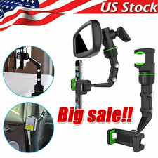 360 Car Rearview Mirror Rotation Adjustable Phone Holder Mount Multifunction LOT