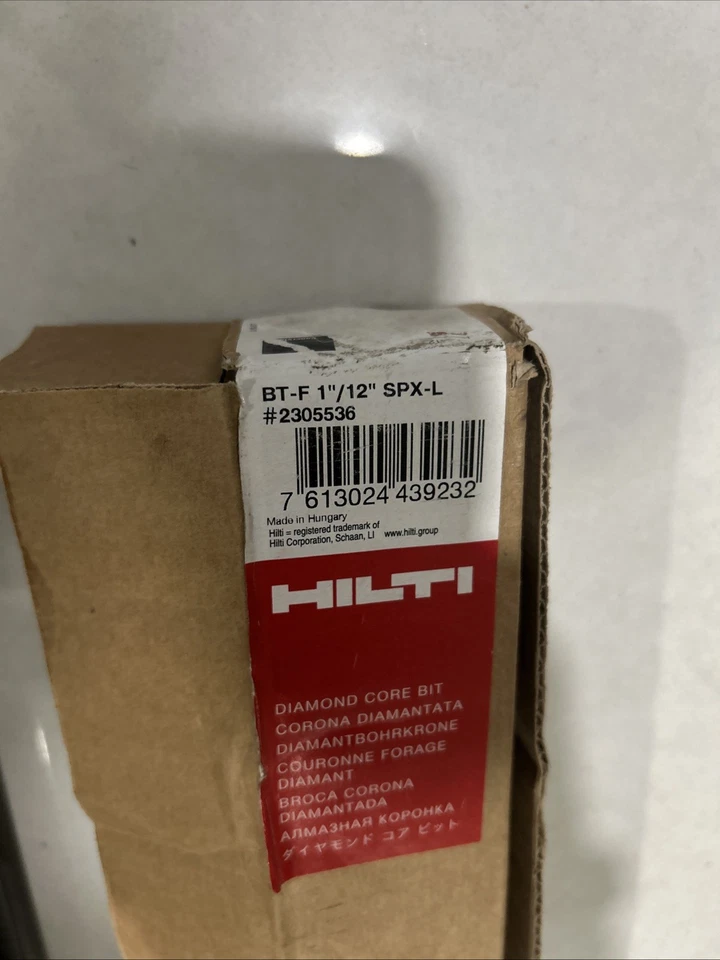 BIT NÚCLEO HILTI BT 1-1/2" X 12" SPX-L #2305536 Nuevo Foto 3 de 4