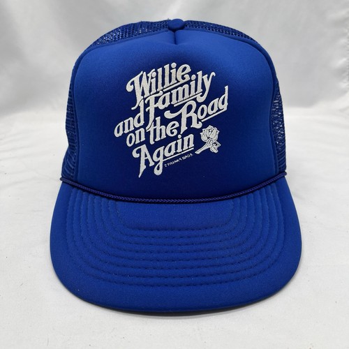 Vtg Willie Nelson & Family on the road again tour snapback trucker mesh hat cap - Picture 2 of 13