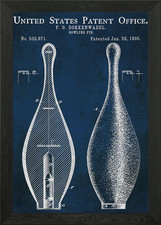 Vector 1895 vintage bowlin Framed Wall Art Poster Canvas Print Picture