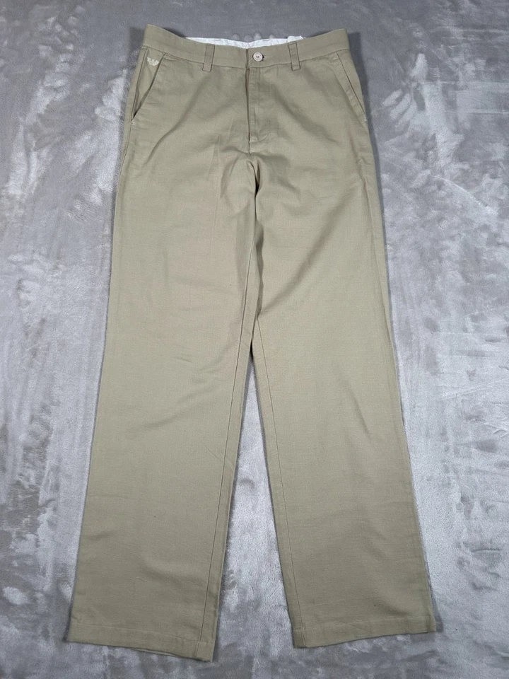 Pantalones chinos vintage Giorgio Armani para hombre 30x31 beige bordados hechos en Italia Foto 2 de 4