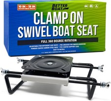 Clamp On Boat Seat Swivel for Jon Boats and Fishing Bass Mount Black