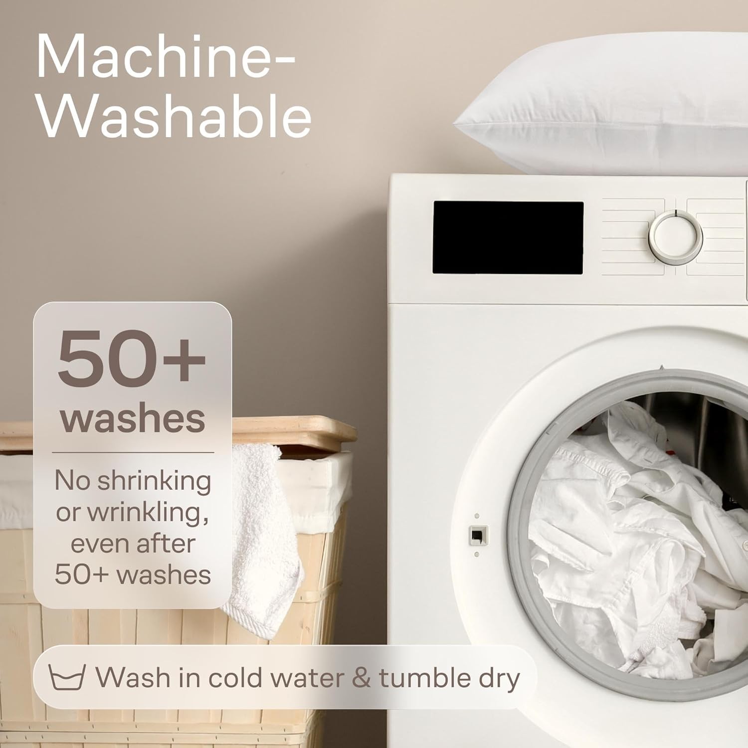 Ultra Soft Pillow Protectors with Zipper Queen Size (Pack of 4), White 