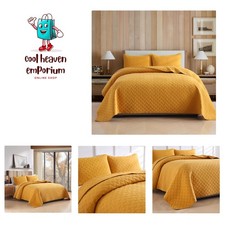 Cotton King Quilt Bedding Sets, 3 Pieces Reversible Lightweight Coverlets Com...