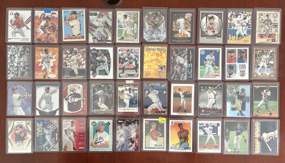 Lote grande de 150 tarjetas Chipper Jones Foto 3 de 3