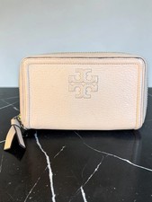 Tory Burch Thea Pebbled Leather Zip-Around Smartphone Wristlet Wallet