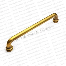 Unlacquered Antique Solid Brass Button Cabinet Pulls - Multiple Sizes Available