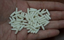 25 Pieces White Buffalo Bone Hair Thin Pipe Beading Beads 1/2"