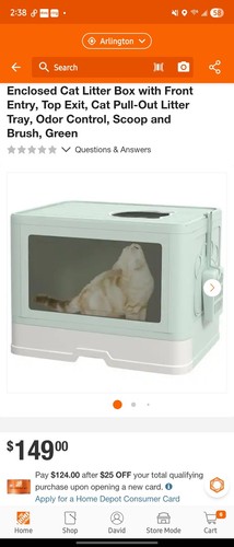 Wider Entry Full Enclosed Cat Litter Box Pull Out Tray Style with Massage &Scoop