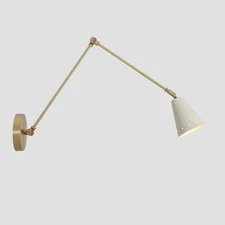 Handmade Articulated Brass Wall Sconce - Stilnovo Style Bedside Light