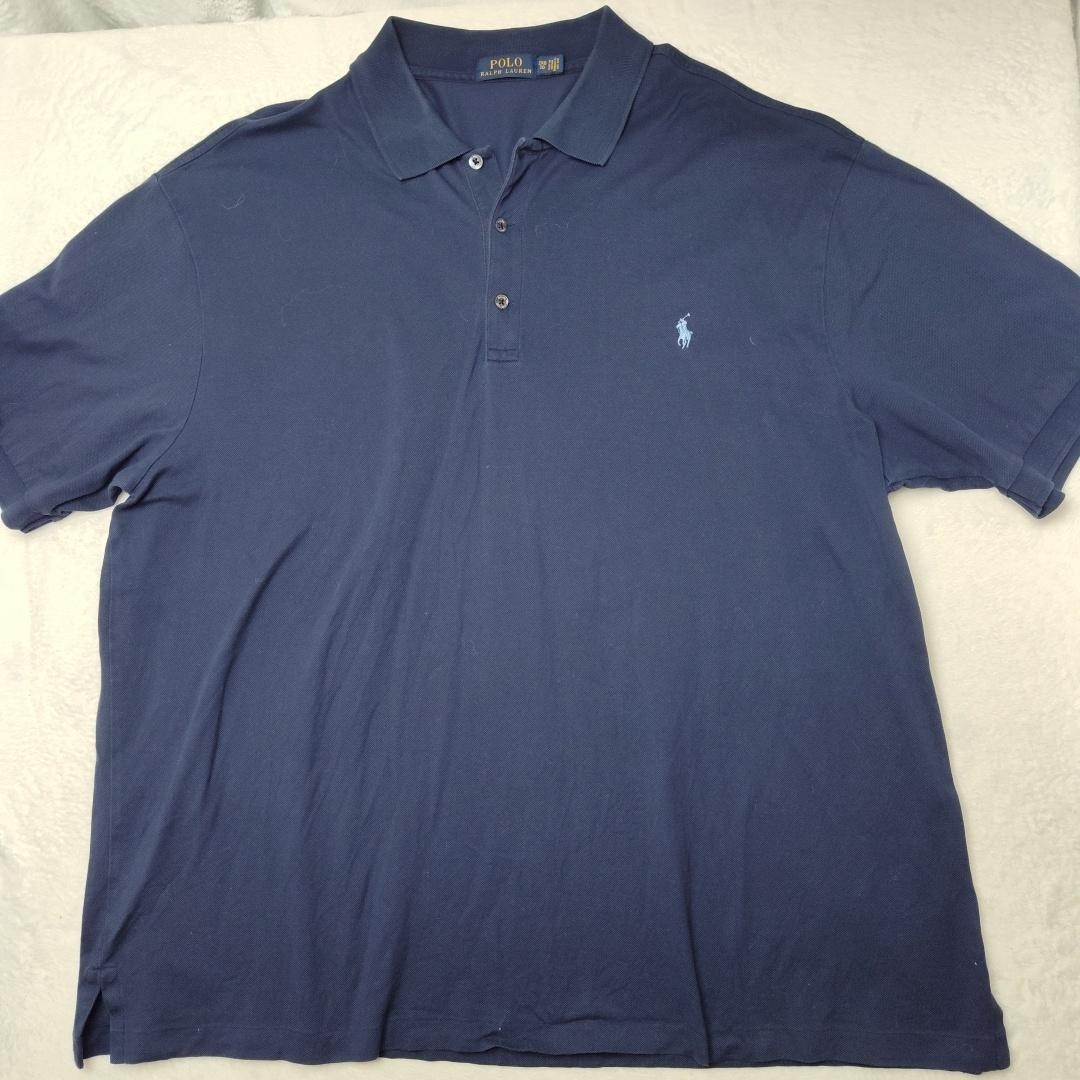 Polo Ralph Lauren Polo Shirt Mens Big 2XB Blue Stretch Cotton Pony Logo Casual thumbnail 2