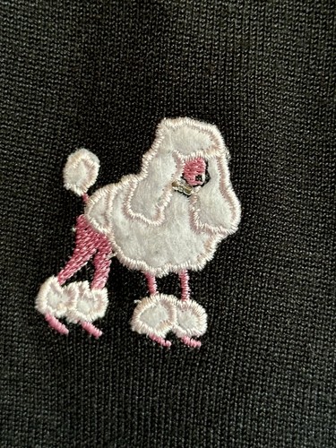 Erin Matthews Vintage Black with Pink Poodle appliqué Poodle Sweater Sz Medium - Picture 4 of 11