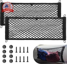 2 Pcs Universal Elastic Mesh Netting Car Pouch for Trunk RV Boats Home Cargo Sto