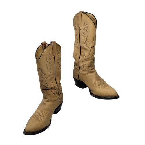 Botas vaqueras occidentales de cuero tostado Tony Lama de colección para hombre talla 9,5 bordadas festival - Imagen 12 de 12