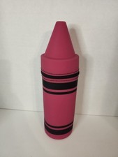 Crayon Shape Rubber Pencil Pouch - Red NEW