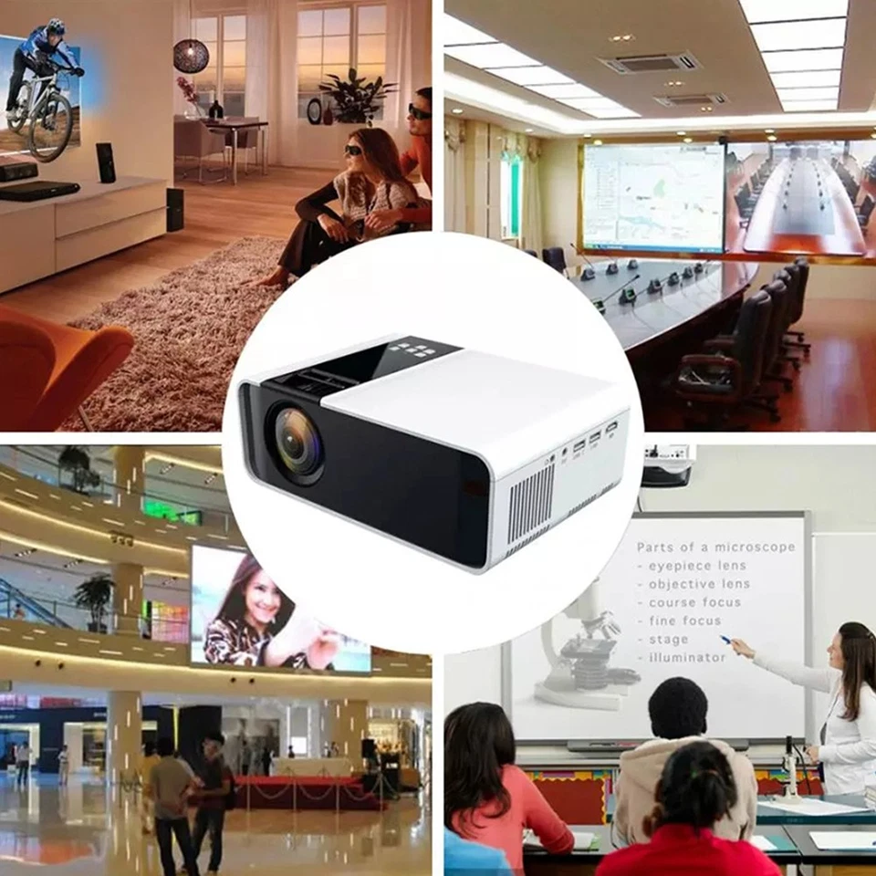 LED Android Projector 4K 1080P FHD 5G WiFi Bluetooth Video Home Theater HDMI AV - Image 4 of 4