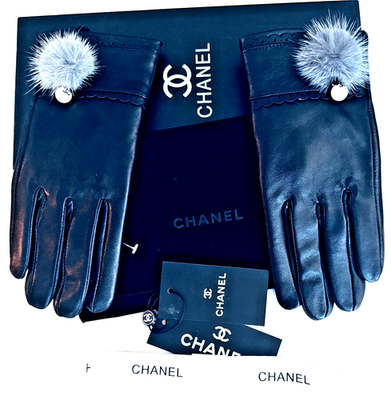Chanel Black Leather Gloves L | eBay