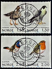 Norway Stamp KPH Kronet Posthorn Cancelled Skjeggedal