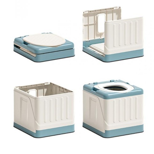 Portable Toilet Odor Proof Foldable Bedside Commode Chair With Armrests For DGD - Picture 15 of 24