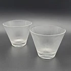 Vintage Federal Glass Ribbed Optic Punch Bowl Cups Clear Prismatic Set of 2