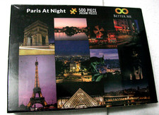 Paris At Night Eiffel Tower At Night 500 Piece Jigsaw Puzzle New in Sealed Box