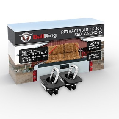 Bull Ring Flush Fit 35° Retractable Truck Bed Tie Down Anchors Ford F150-450