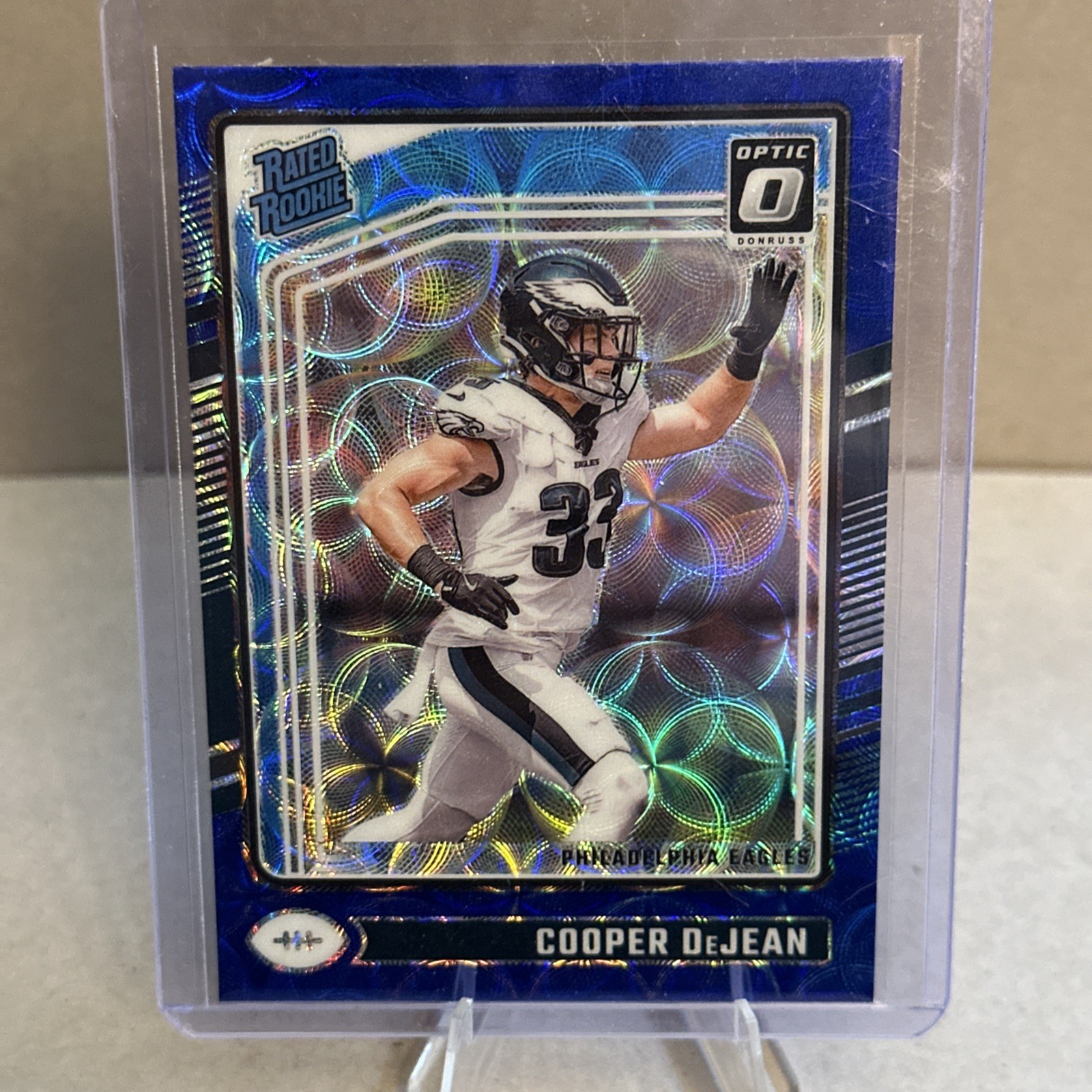 2024 Panini Donruss Optic -Rated Rookie Cooper DeJean #221 Blue Scope Prizm (RC)
